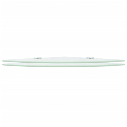 vidaXL Corner Shelves 2 pcs with Chrome Supports Glass White 35x35 cm