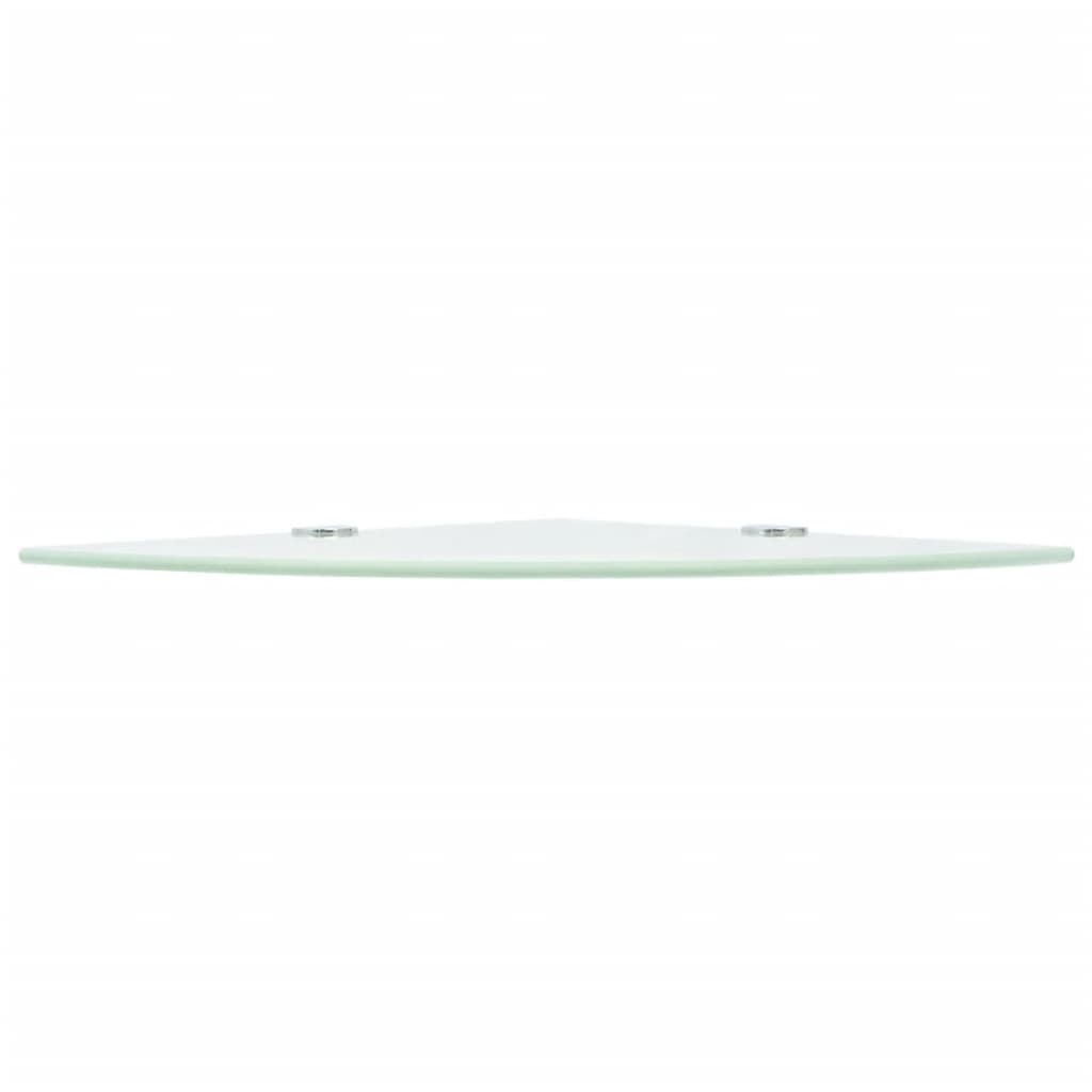 vidaXL Corner Shelves 2 pcs with Chrome Supports Glass White 35x35 cm