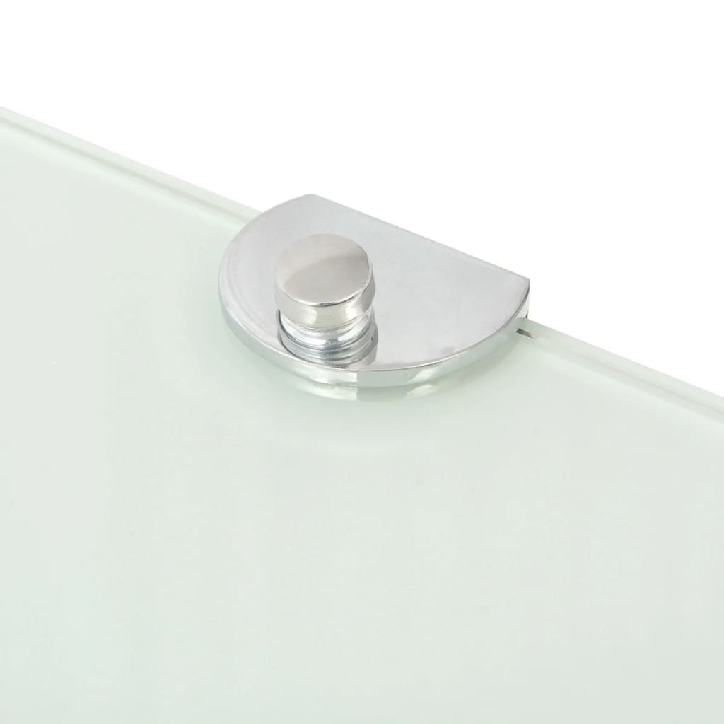 vidaXL Corner Shelves 2 pcs with Chrome Supports Glass White 35x35 cm