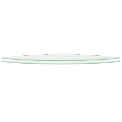 vidaXL Corner Shelves 2 pcs with Chrome Supports Glass White 45x45 cm