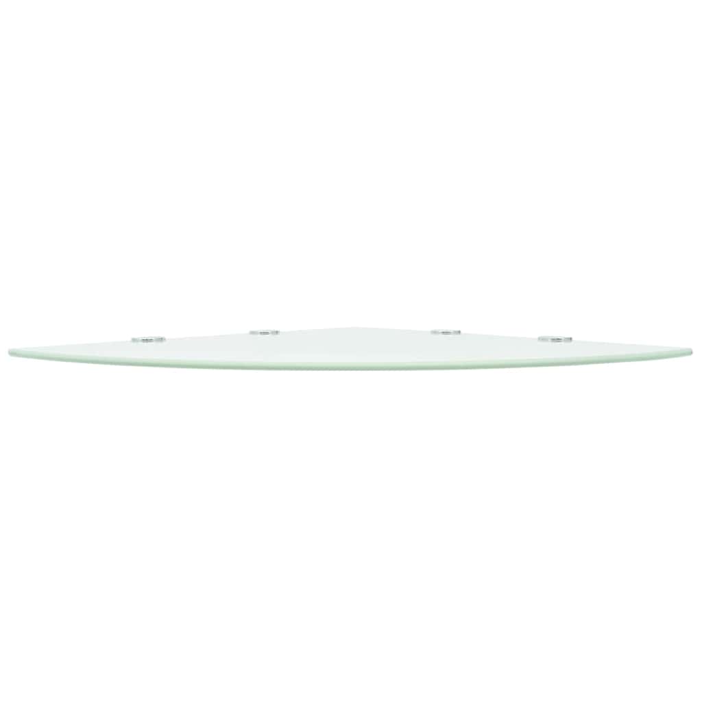 vidaXL Corner Shelves 2 pcs with Chrome Supports Glass White 45x45 cm
