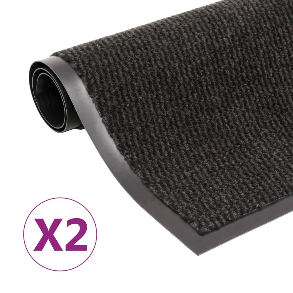 vidaXL Dust Control Mats 2 pcs Rectangular Tufted 60x90 cm Black