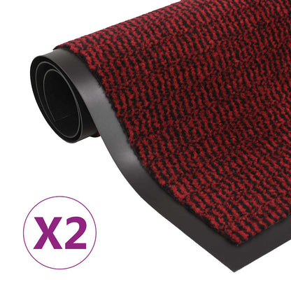 vidaXL Dust Control Mats 2 pcs Rectangular Tufted 60x90 cm Red