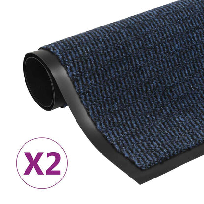 vidaXL Dust Control Mats 2 pcs Rectangular Tufted 60x90 cm Blue