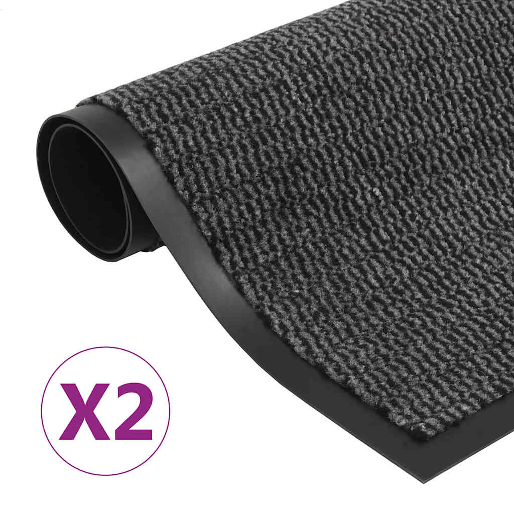 vidaXL Dust Control Mats 2 pcs Rectangular Tufted 80x120 cm Anthracite