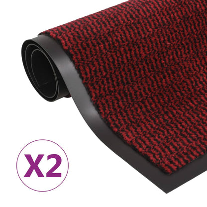 vidaXL Dust Control Mats 2 pcs Rectangular Tufted 90x150 cm Red