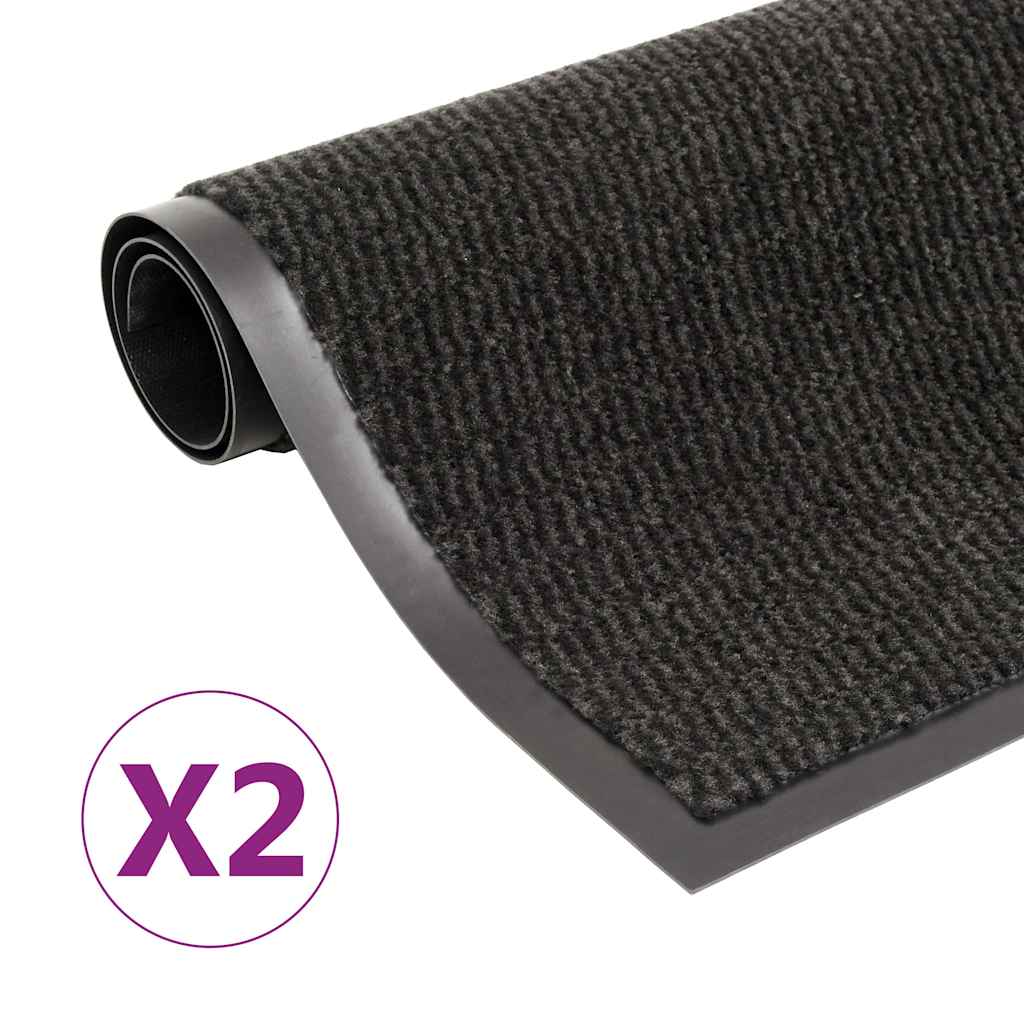 vidaXL Dust Control Mats 2 pcs Rectangular Tufted 120x180 cm Black