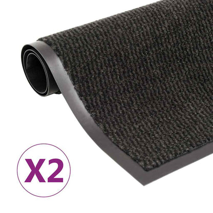 vidaXL Dust Control Mats 2 pcs Rectangular Tufted 120x180 cm Black