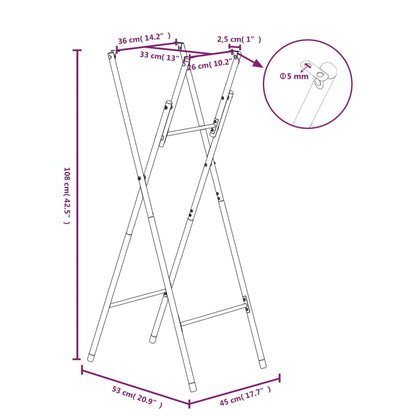 vidaXL Folding Bar Table Legs Silver 45x53x108 cm Galvanised Steel