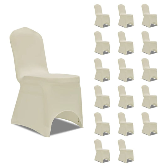 vidaXL Chair Cover Stretch Cream 18 pcs