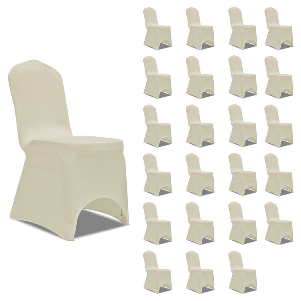 vidaXL Chair Cover Stretch Cream 24 pcs