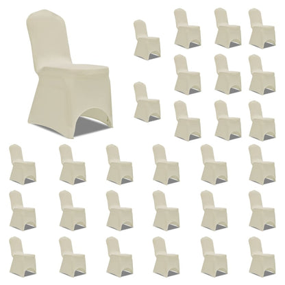 vidaXL Chair Cover Stretch Cream 30 pcs