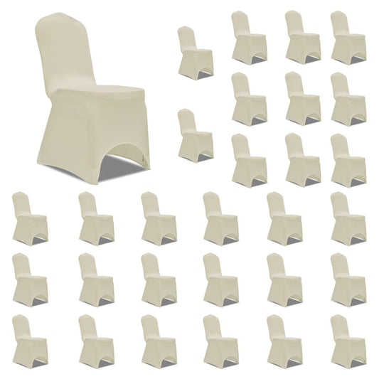 vidaXL Chair Cover Stretch Cream 30 pcs