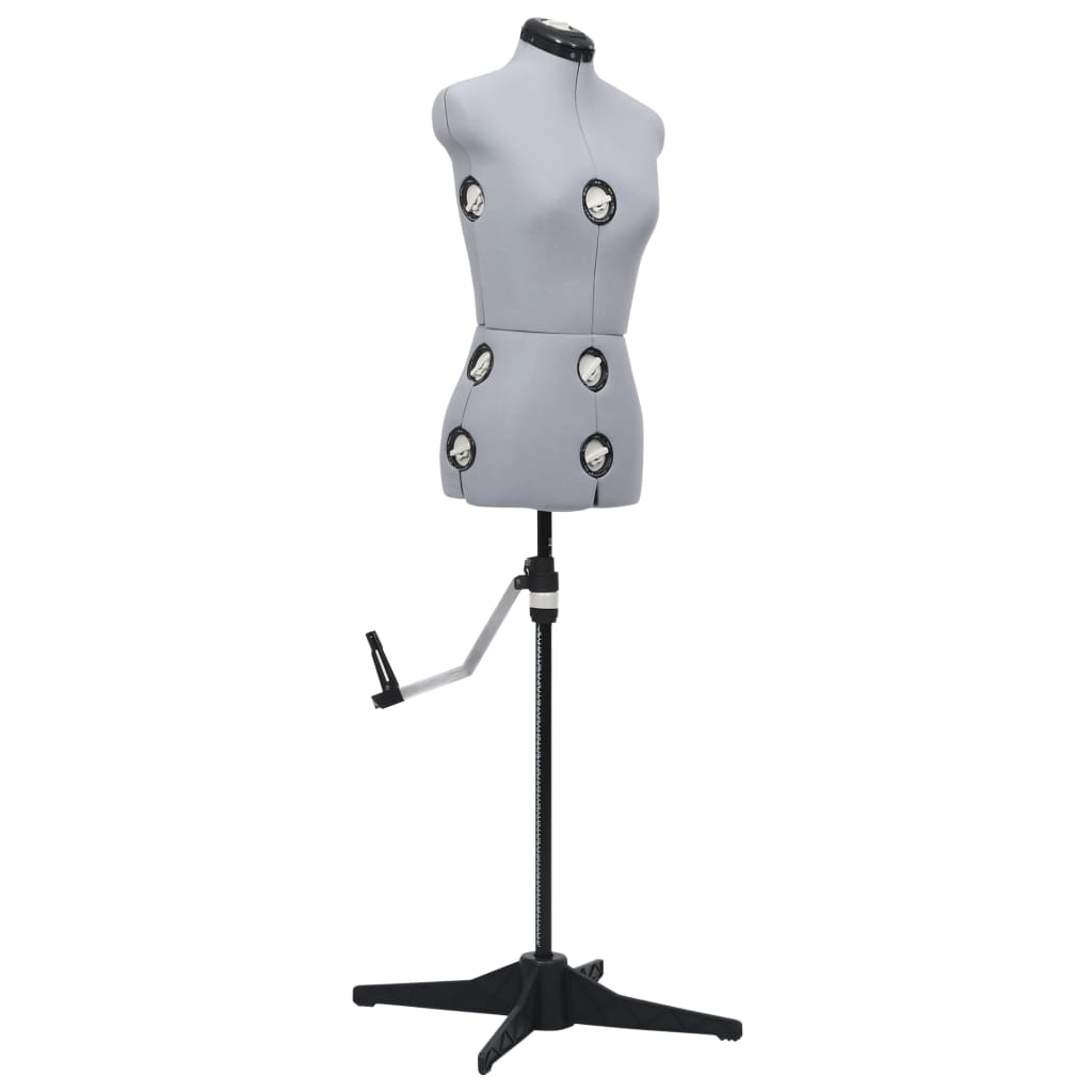 vidaXL Adjustable Dress Form Female Grey S Size 33-40