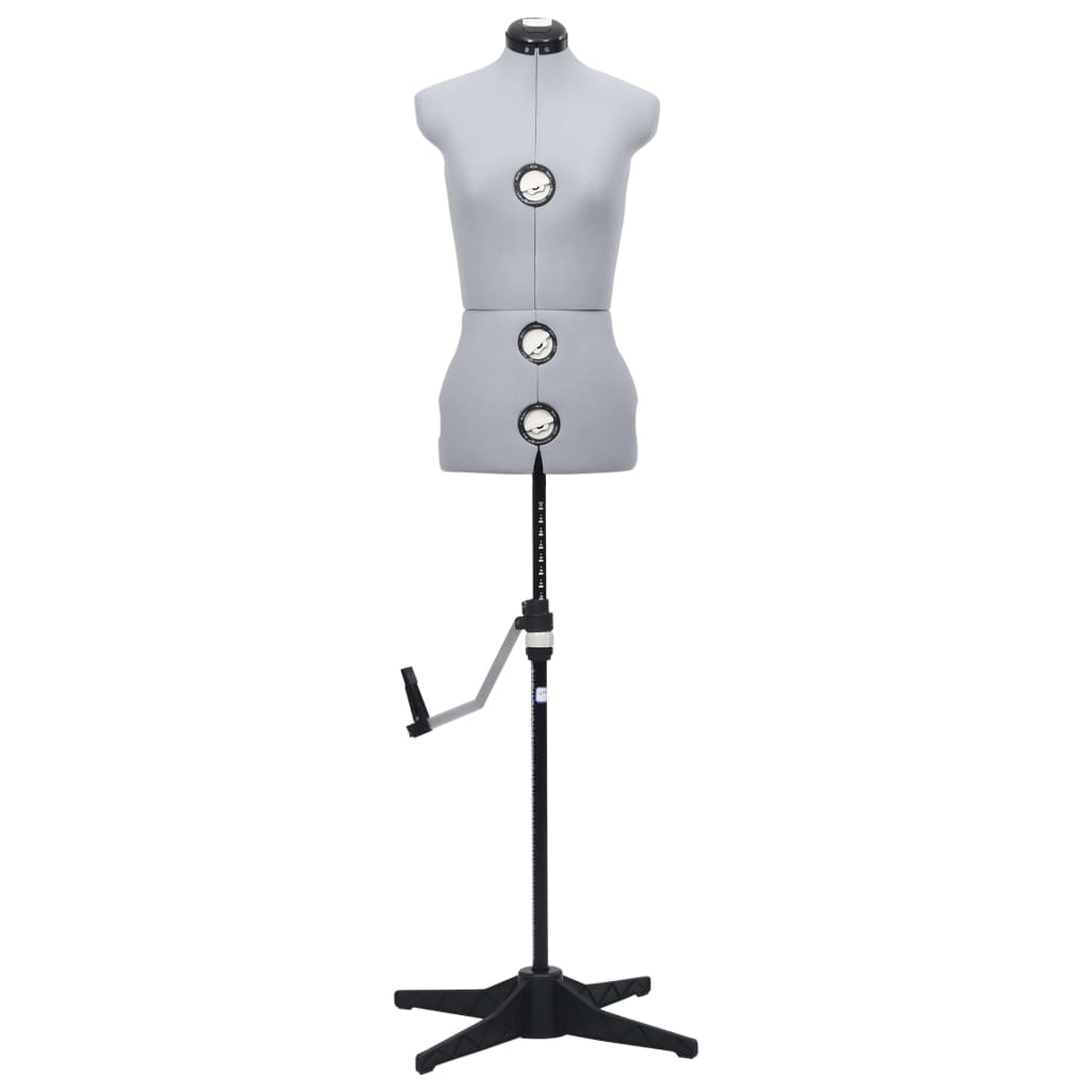 vidaXL Adjustable Dress Form Female Grey S Size 33-40