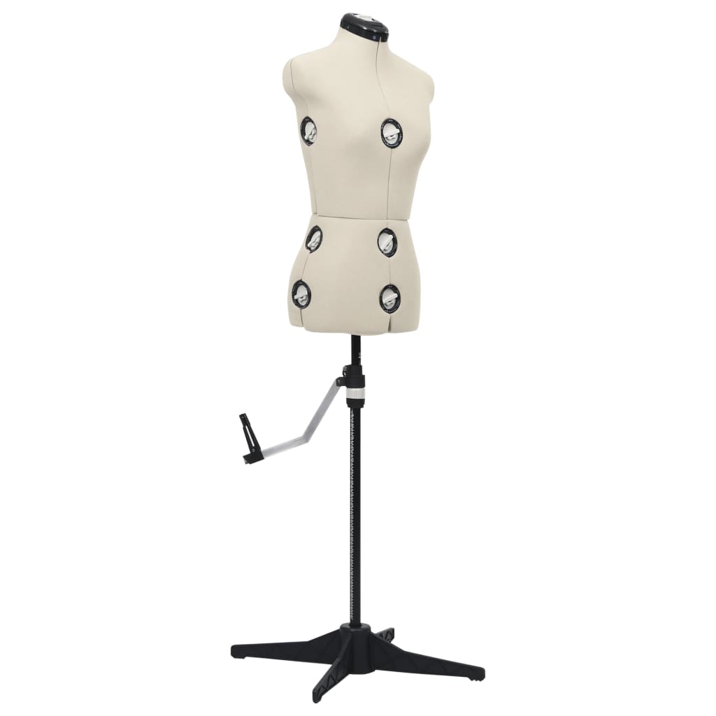 vidaXL Dress Form | Cream and black | Polyester, ABS | S | Adjustable Armrests