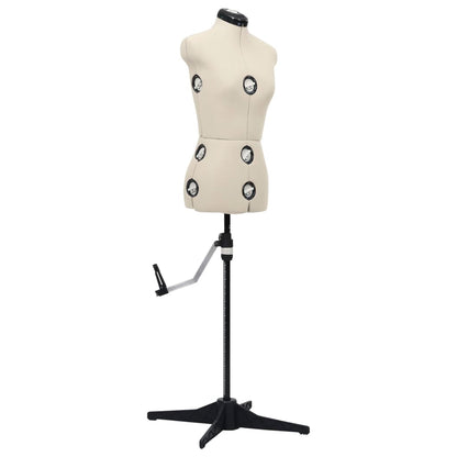 vidaXL Dress Form | Cream and black | Polyester, ABS | S | Adjustable Armrests