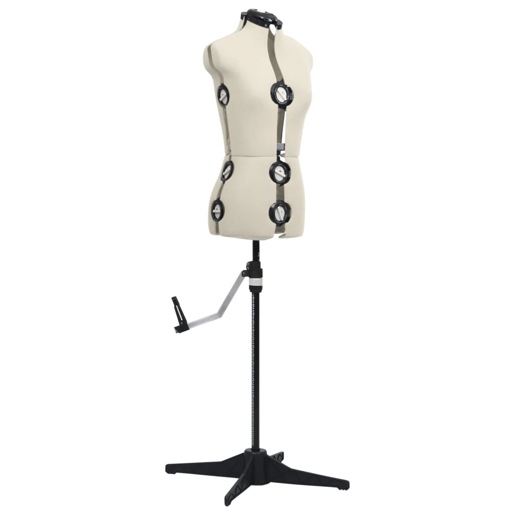 vidaXL Dress Form | Cream and black | Polyester, ABS | S | Adjustable Armrests