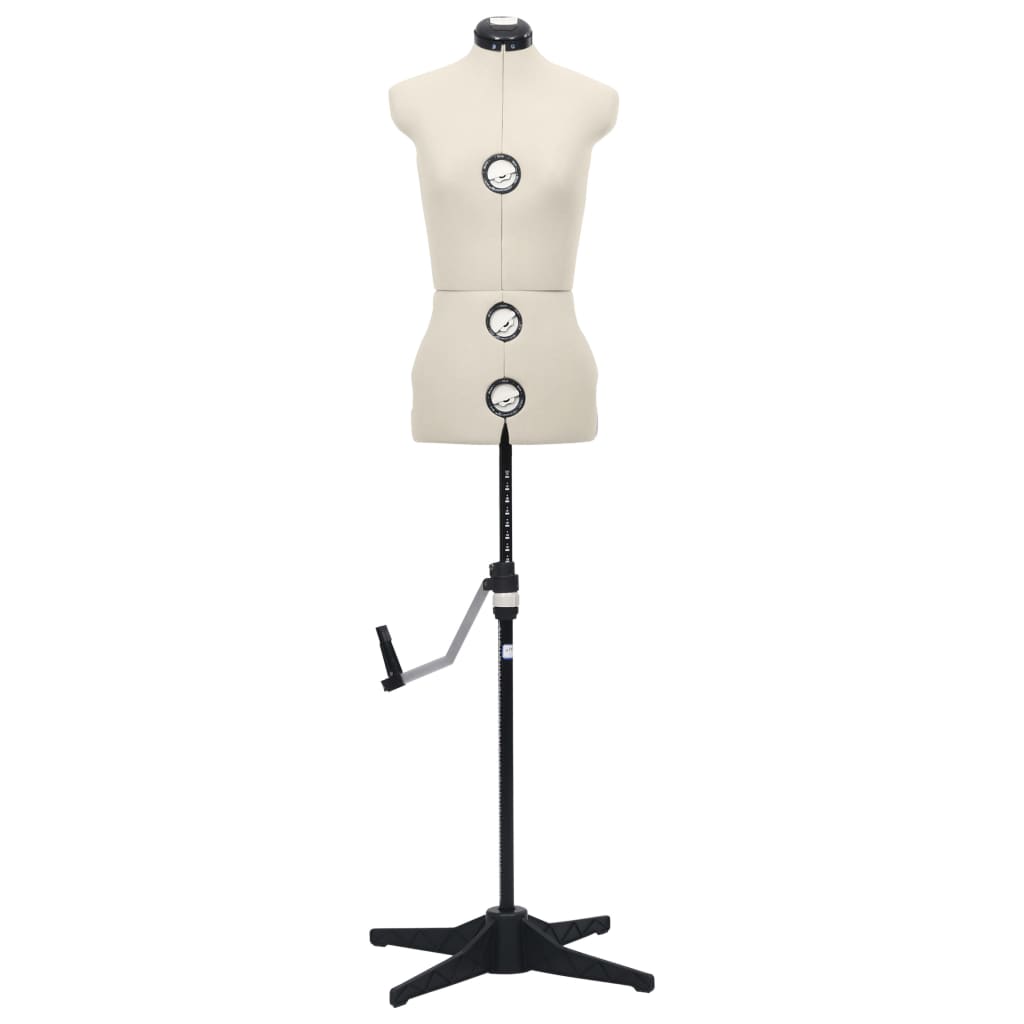 vidaXL Dress Form | Cream and black | Polyester, ABS | S | Adjustable Armrests