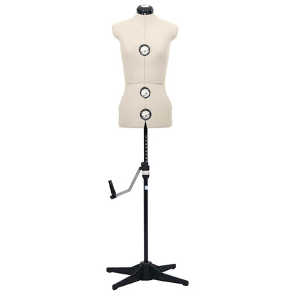 vidaXL Dress Form | Cream and black | Polyester, ABS | S | Adjustable Armrests