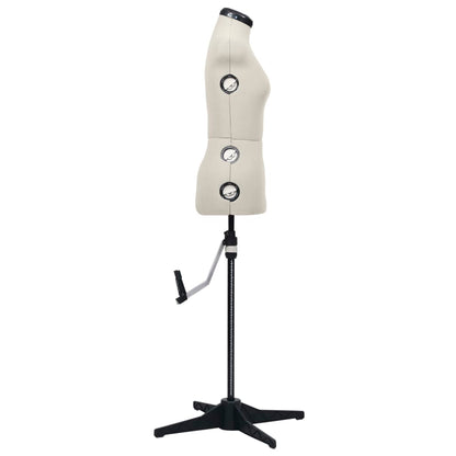 vidaXL Dress Form | Cream and black | Polyester, ABS | S | Adjustable Armrests