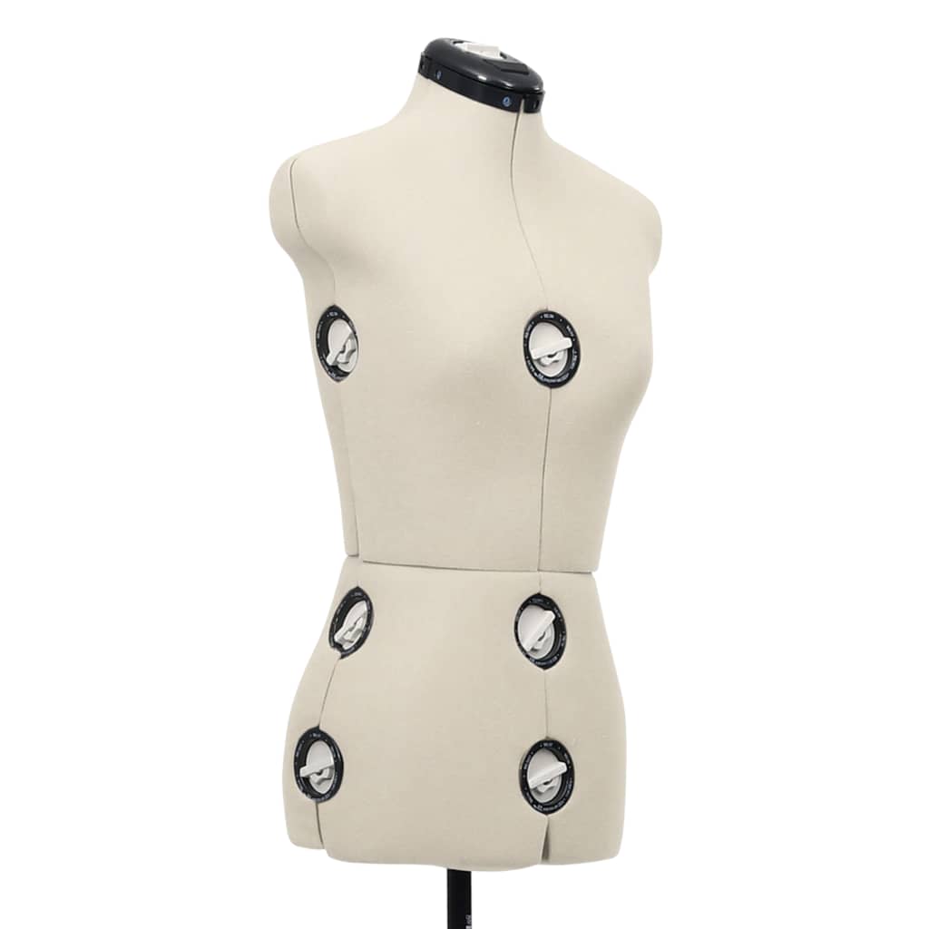 vidaXL Dress Form | Cream and black | Polyester, ABS | S | Adjustable Armrests