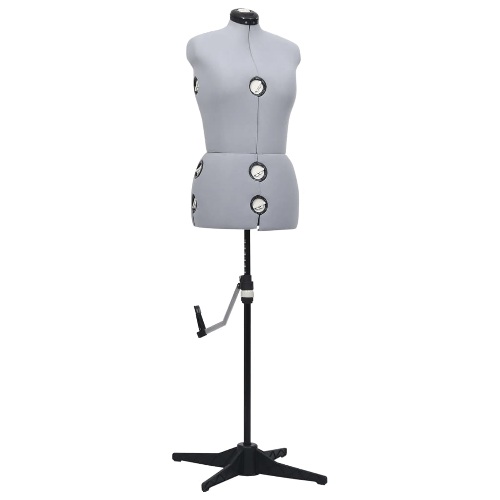 vidaXL Adjustable Dress Form Female Grey M Size 40-46