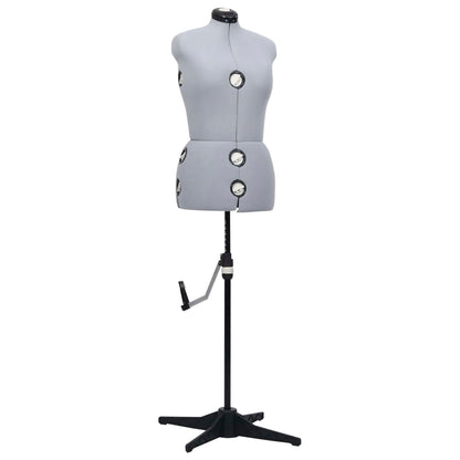 vidaXL Adjustable Dress Form Female Grey M Size 40-46