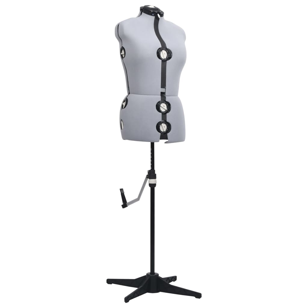 vidaXL Adjustable Dress Form Female Grey M Size 40-46