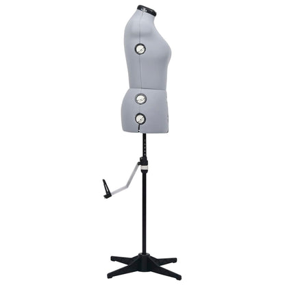 vidaXL Adjustable Dress Form Female Grey M Size 40-46