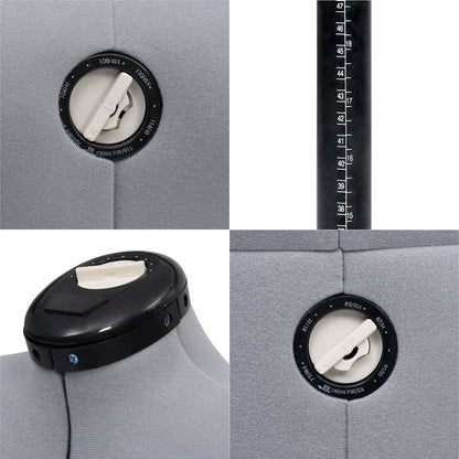 vidaXL Adjustable Dress Form Female Grey M Size 40-46