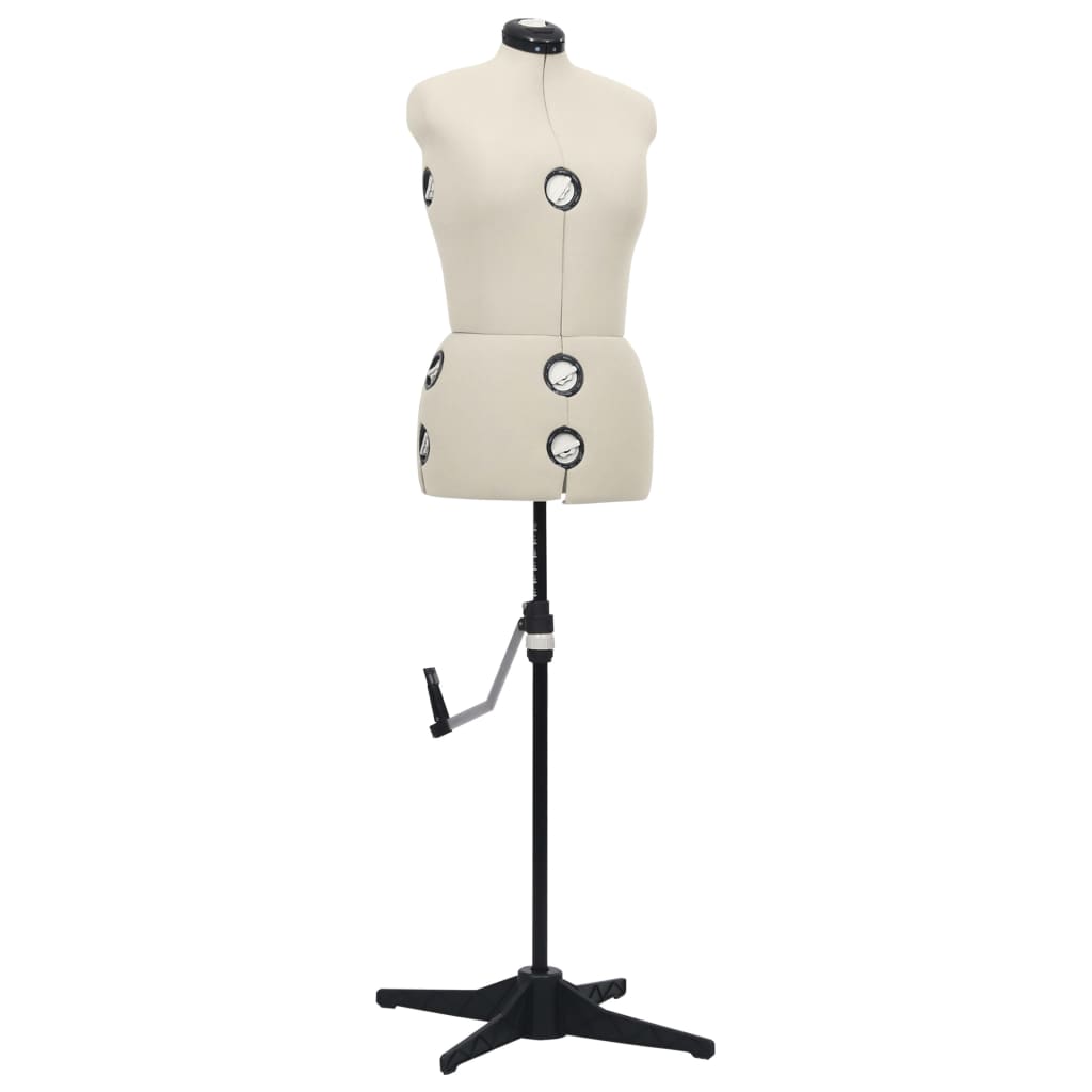 vidaXL Dress Form | Cream and black | Polyester, ABS | M | Height-Adjustable