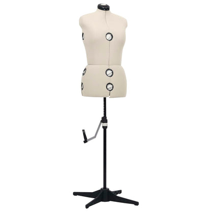 vidaXL Dress Form | Cream and black | Polyester, ABS | M | Height-Adjustable