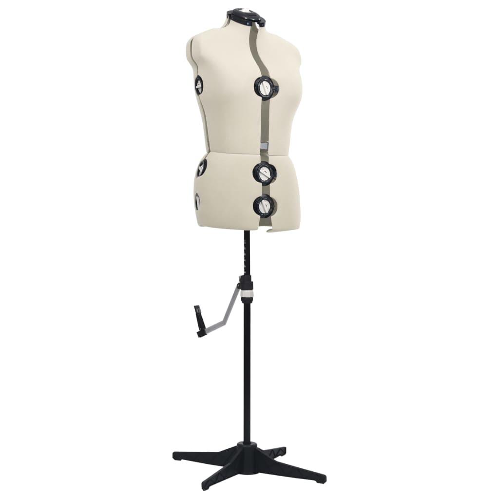 vidaXL Dress Form | Cream and black | Polyester, ABS | M | Height-Adjustable