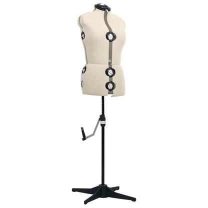 vidaXL Dress Form | Cream and black | Polyester, ABS | M | Height-Adjustable
