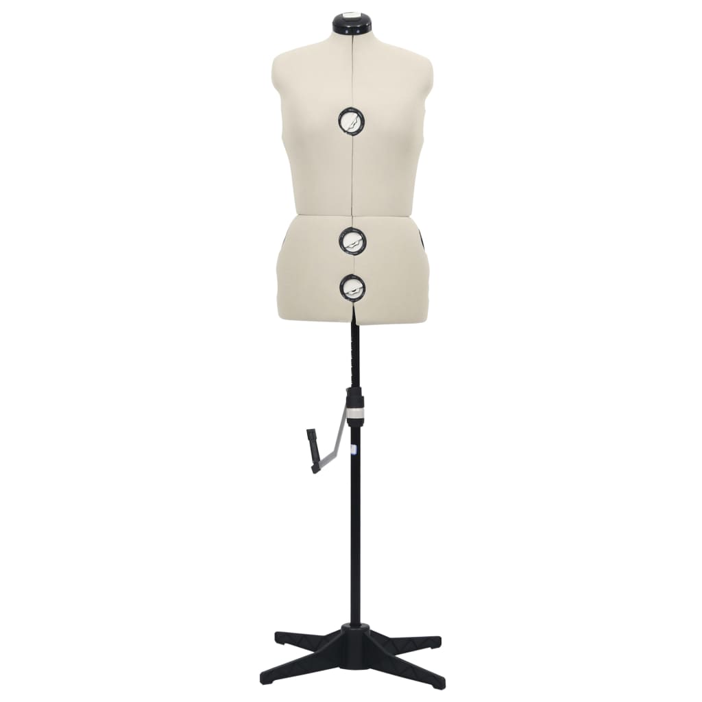 vidaXL Dress Form | Cream and black | Polyester, ABS | M | Height-Adjustable