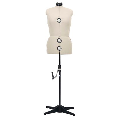vidaXL Dress Form | Cream and black | Polyester, ABS | M | Height-Adjustable