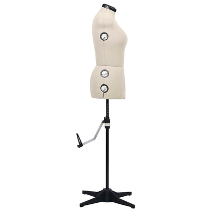 vidaXL Dress Form | Cream and black | Polyester, ABS | M | Height-Adjustable