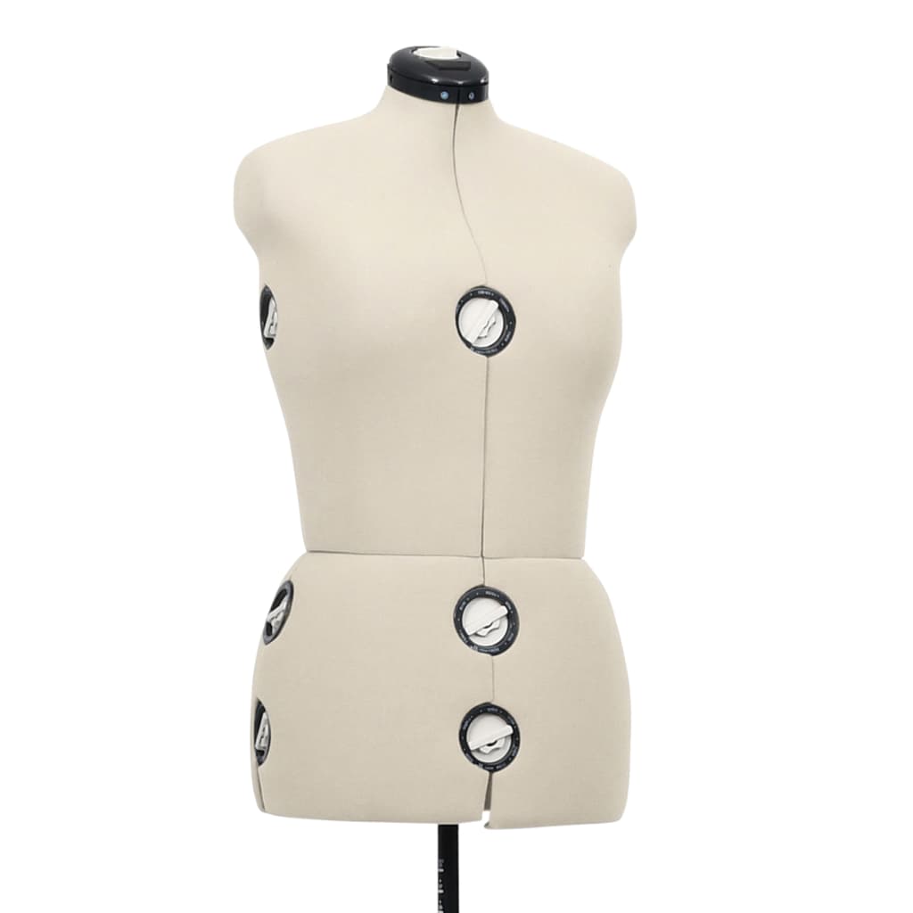 vidaXL Dress Form | Cream and black | Polyester, ABS | M | Height-Adjustable