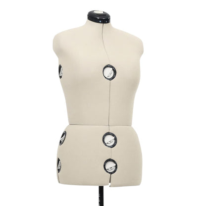 vidaXL Dress Form | Cream and black | Polyester, ABS | M | Height-Adjustable