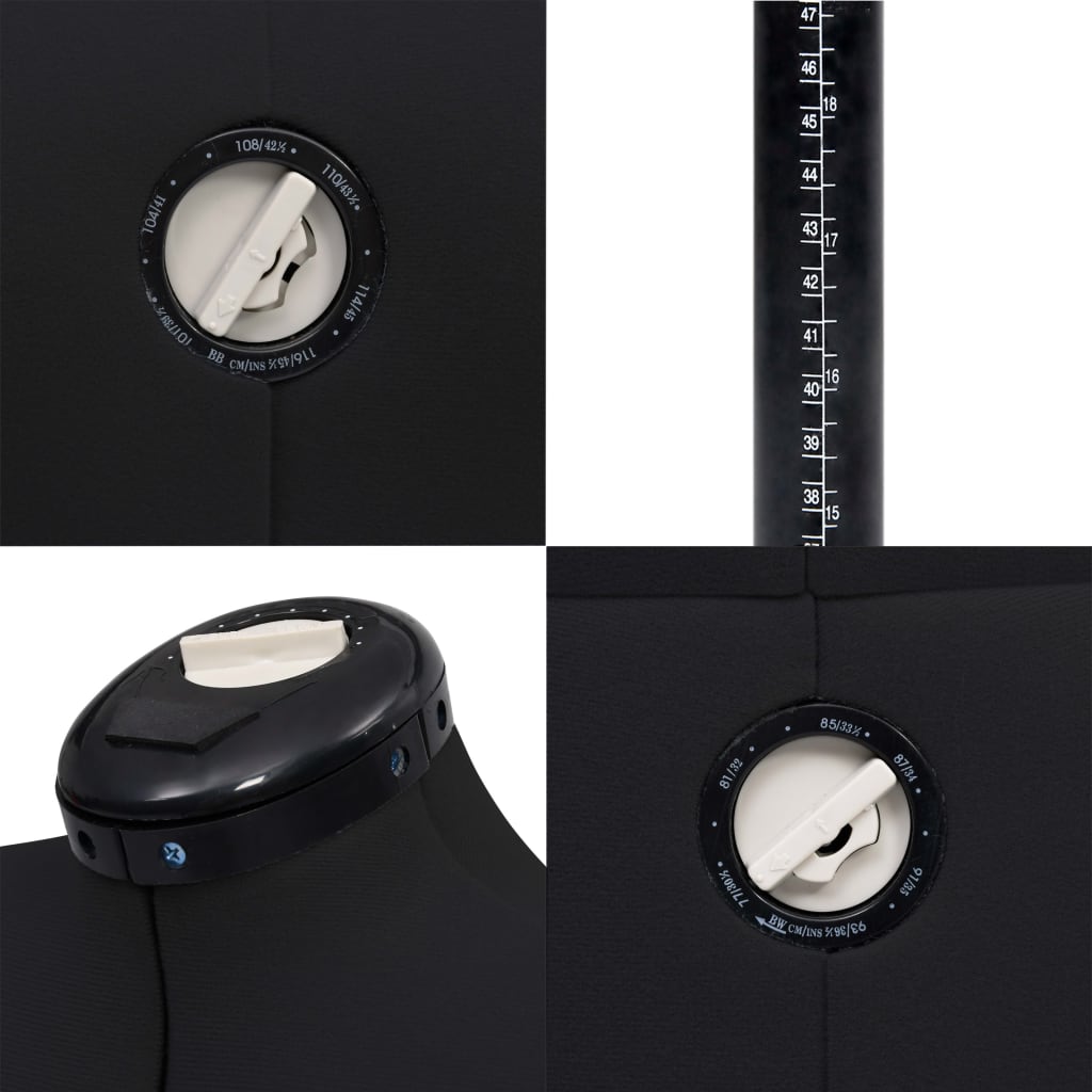 vidaXL Adjustable Dress Form Female Black M Size 40-46