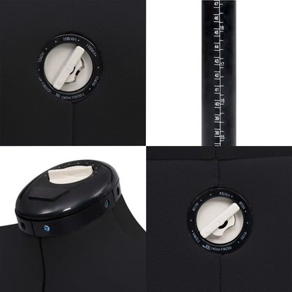 vidaXL Adjustable Dress Form Female Black M Size 40-46