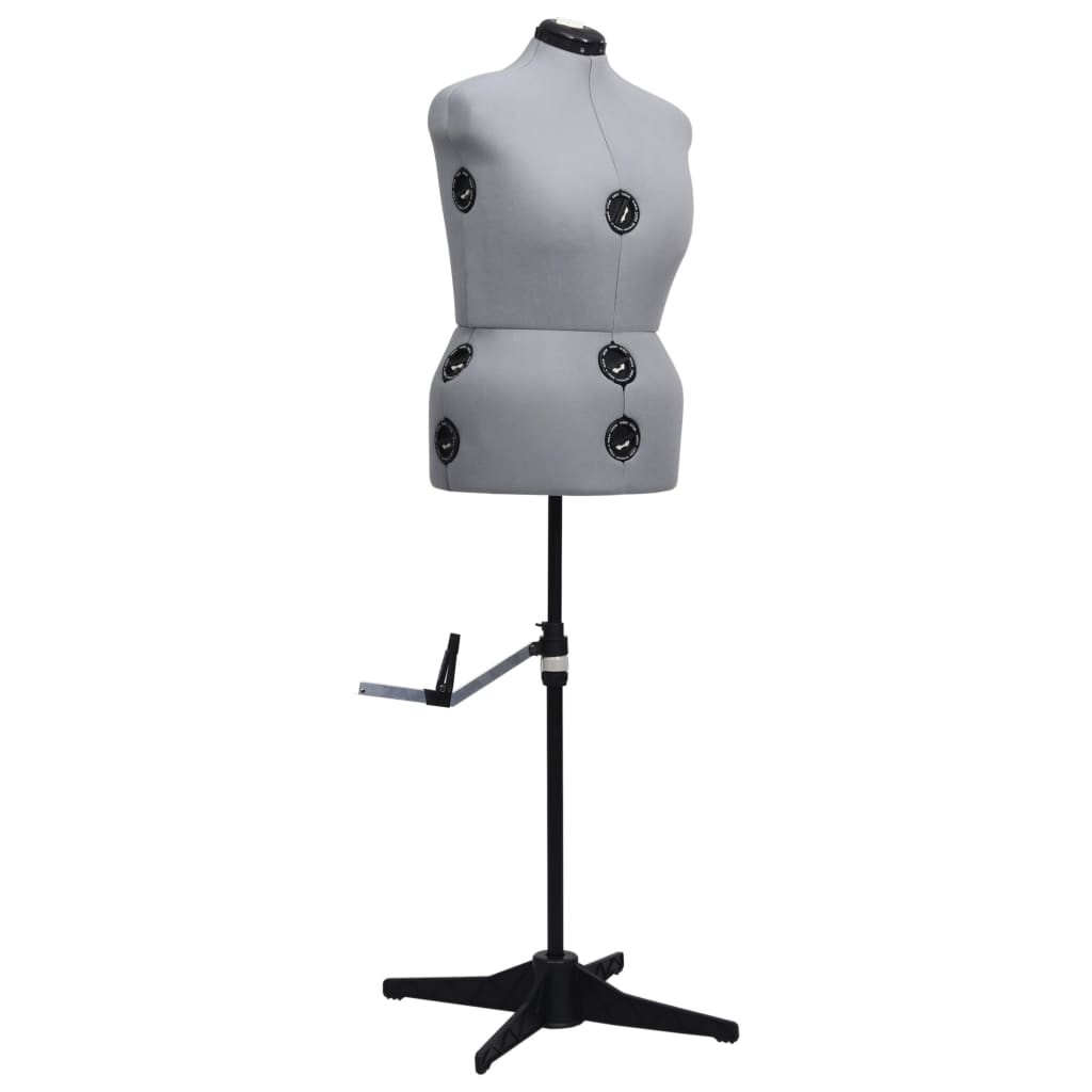 vidaXL Adjustable Dress Form Female Grey L Size 44-50