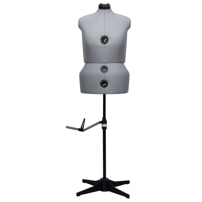 vidaXL Adjustable Dress Form Female Grey L Size 44-50
