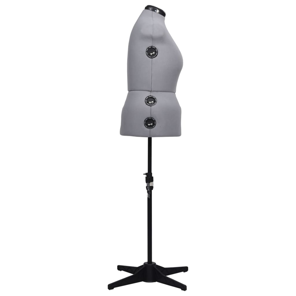 vidaXL Adjustable Dress Form Female Grey L Size 44-50
