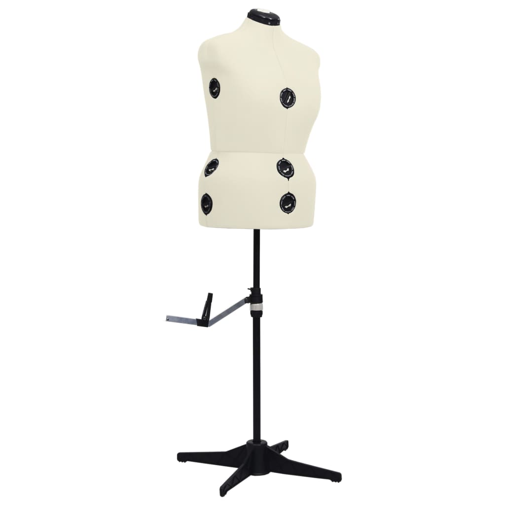 vidaXL Adjustable Dress Form Female Cream L Size 44-50