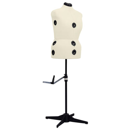 vidaXL Adjustable Dress Form Female Cream L Size 44-50