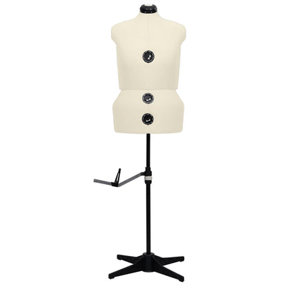 vidaXL Adjustable Dress Form Female Cream L Size 44-50