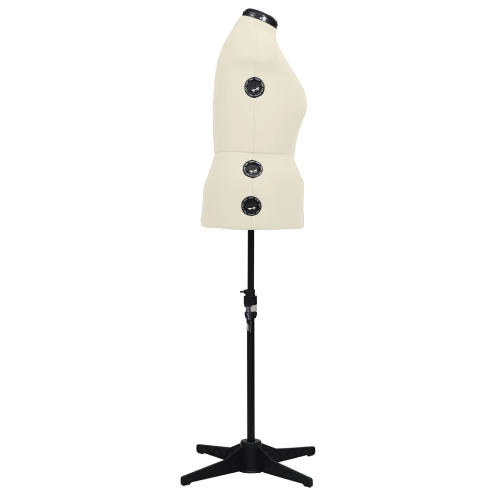 vidaXL Adjustable Dress Form Female Cream L Size 44-50