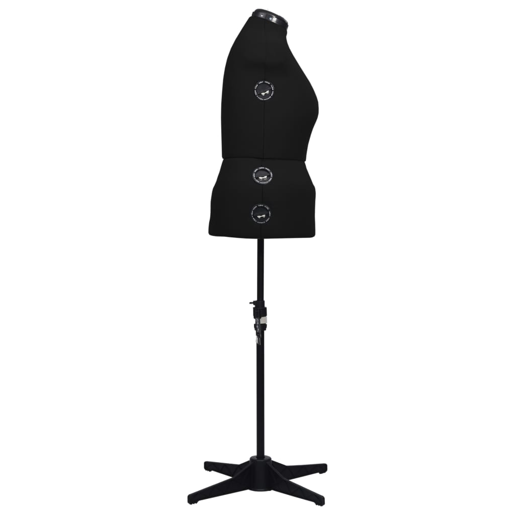 vidaXL Adjustable Dress Form Female Black L Size 44-50